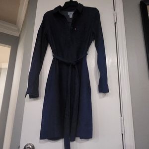 Levi's Dark Blue Denim Long Sleeve Dress With Matching Belt